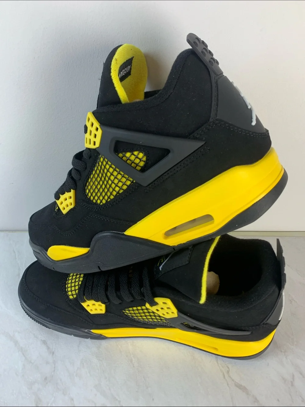 Jordan Black and Yellow Retro Basketball Sneakers